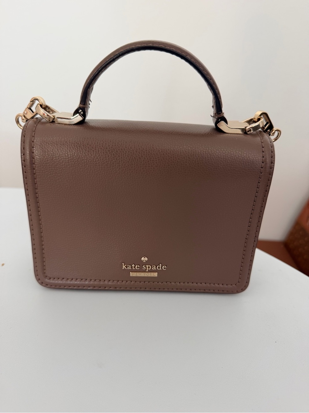 kate spade small leather top-handle mini bag with gold hardware